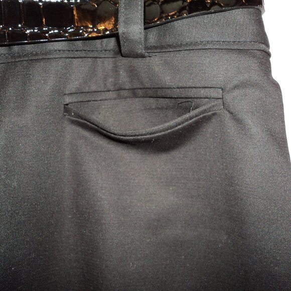NWT Apt 9 Women's Size 16 Maxwell Fit Capri Pants Cropped Black Faux Croc Belt - Picture 3 of 11
